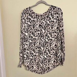 Maurices Animal Print Blouse - Black and Brown